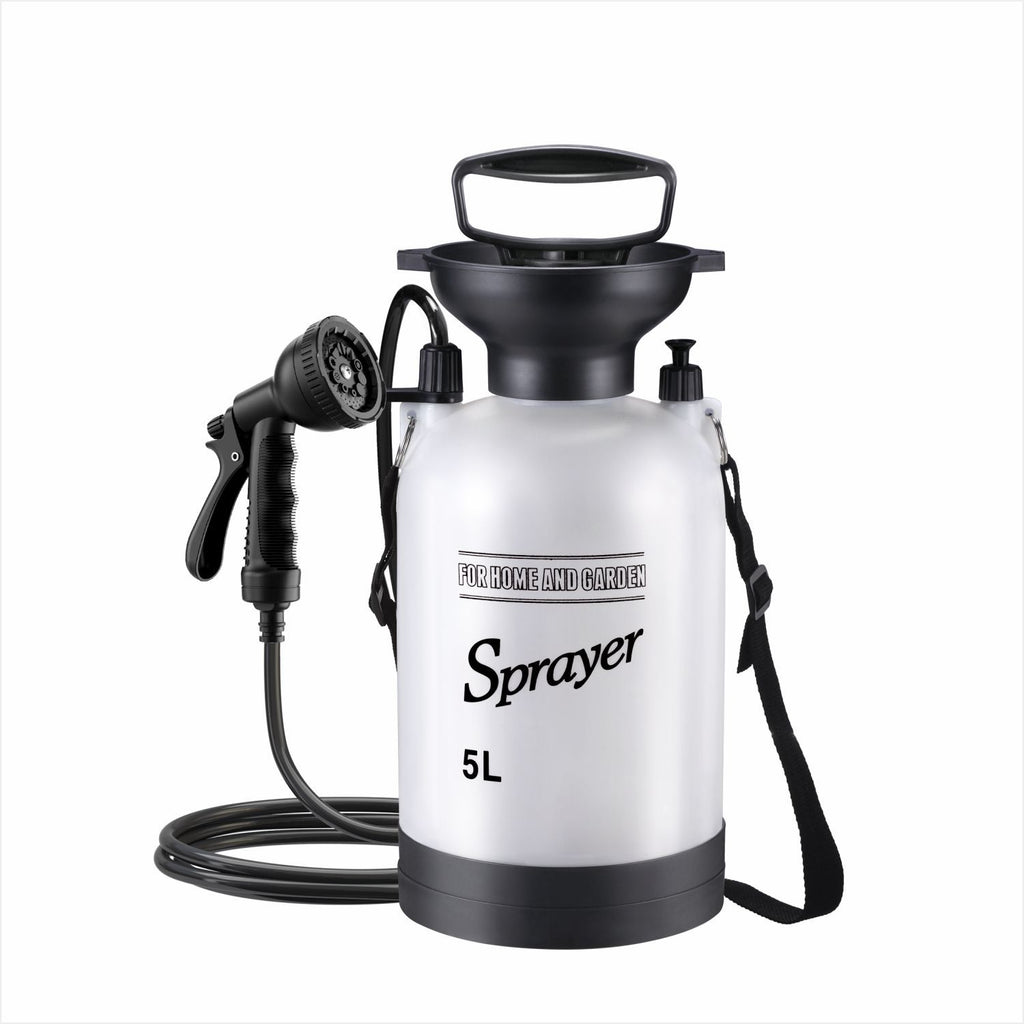 Beloadence Portable Camping Shower, Manual Pressure Outdoor Shower with Spray Nozzle for Camping, Beach, Surfing, Garden, Car Wash & Dorm Use, 5L, Hands-Free Carry