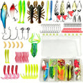 Beloadence Fishing Lures, Fishing Accessories, Tackle Box with Tackle Included, Fishing Kit with VIBs, Frogs, Minnows, Soft Baits, Hooks & Weights Accessories, 107Pcs
