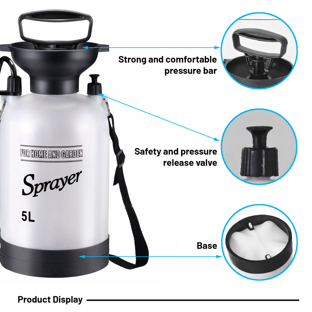 Beloadence Portable Camping Shower, Manual Pressure Outdoor Shower with Spray Nozzle for Camping, Beach, Surfing, Garden, Car Wash & Dorm Use, 5L, Hands-Free Carry