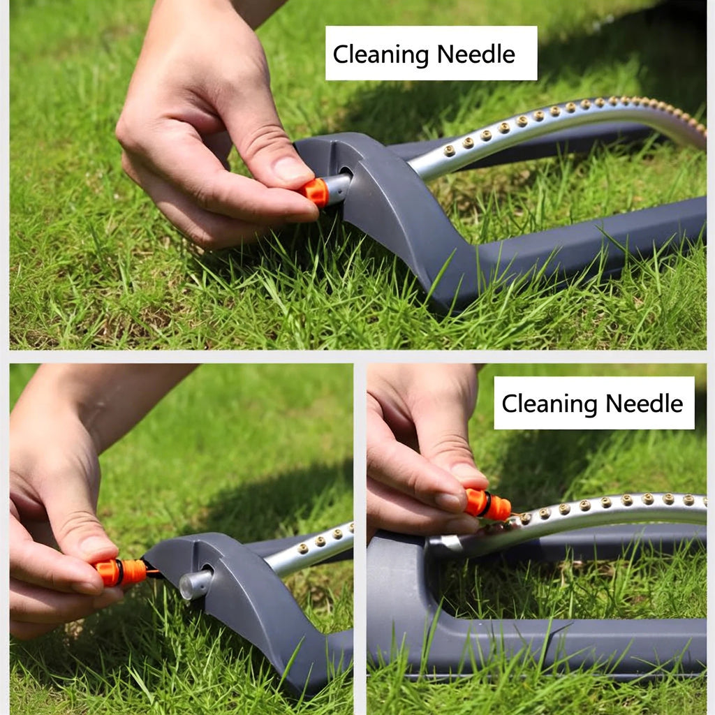 Beloadence Sprinklers for Yard, Lawn Sprinkler, Adjustable, 19 Precision Nozzle, Large Coverage Area, Dark Grey