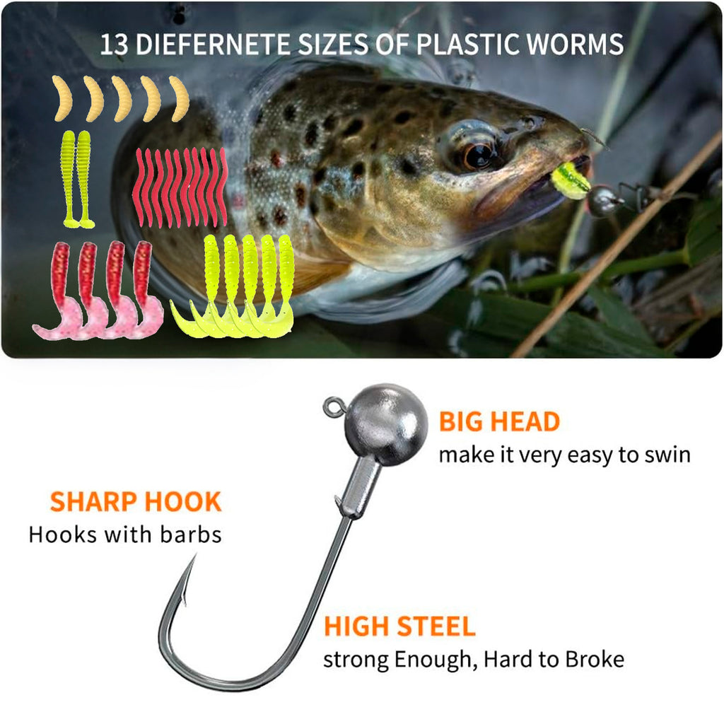 Beloadence Fishing Lures, Fishing Accessories, Tackle Box with Tackle Included, Fishing Kit with VIBs, Frogs, Minnows, Soft Baits, Hooks & Weights Accessories, 107Pcs