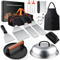 Griddle Accessories Kit, 15PCS Flat Top Grill Tools Set for Blackstone and Camp Chef, Enlarged Spatulas, Basting Cover, Stain Steel Grill Spatula Kit for Outdoor BBQ & Cooking