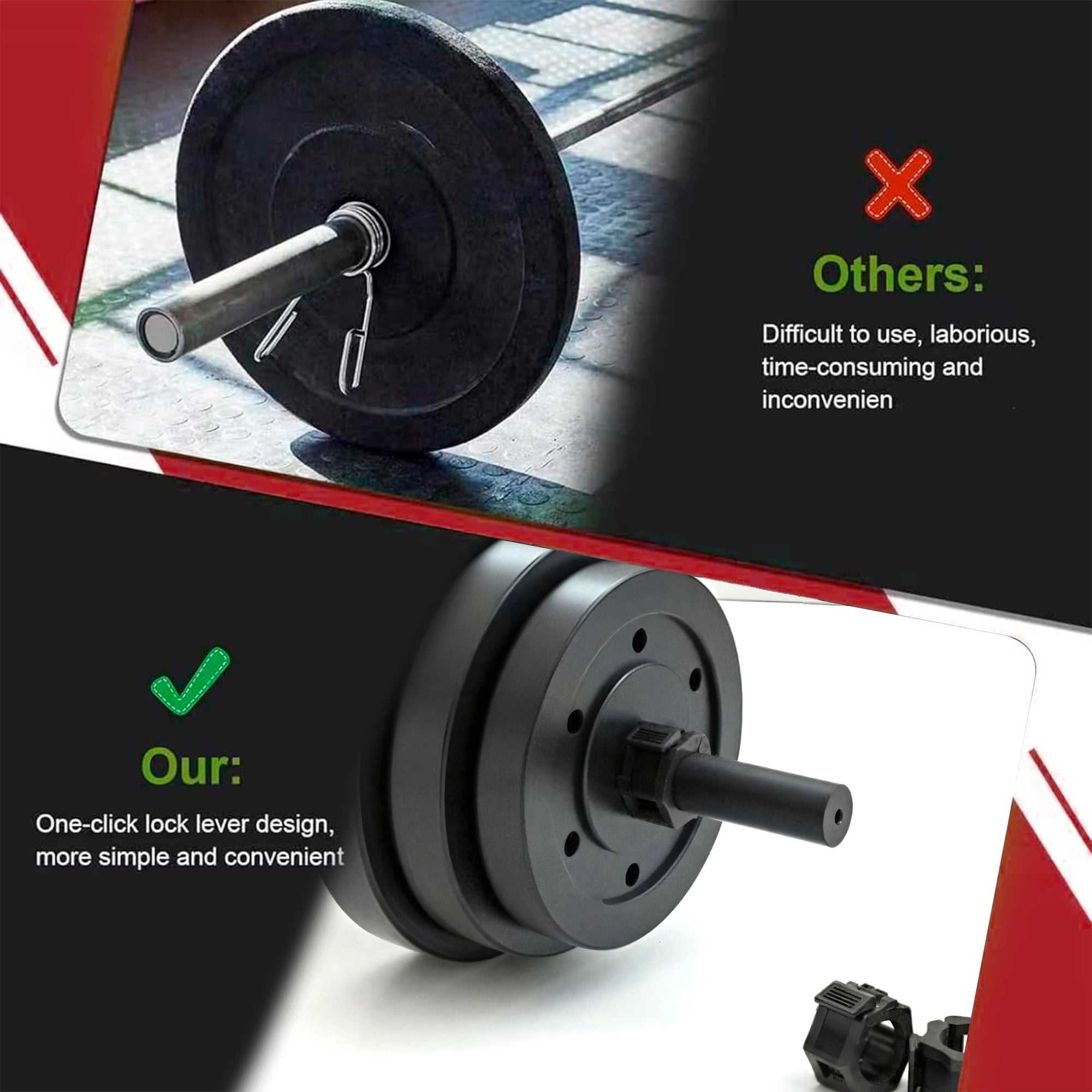 Beloadence Barbell Clamps, Gym Accessories, Olympic Barbell Clamps, Diameter 2 Inch, for Workout Weightlifting Fitness Training