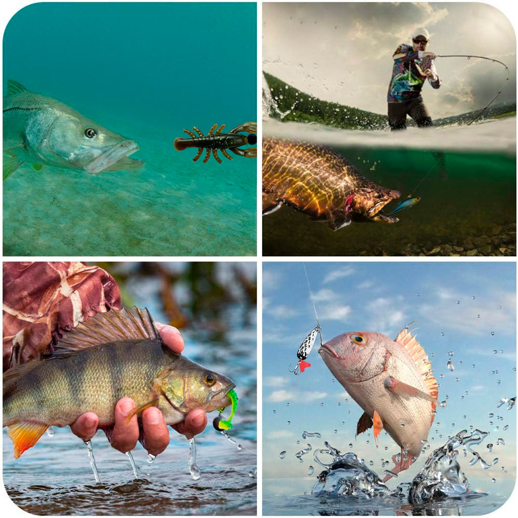 Beloadence Fishing Lures, Fishing Accessories, Tackle Box with Tackle Included, Fishing Kit with VIBs, Frogs, Minnows, Soft Baits, Hooks & Weights Accessories, 107Pcs