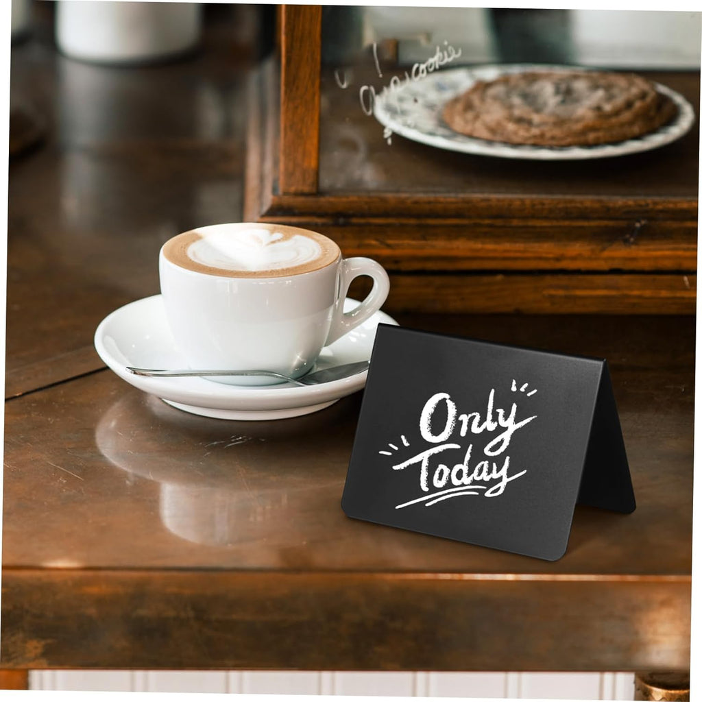 15 Pack Mini Chalkboard Signs 4"x3" - Shatterproof Small Food Labels for Party Buffet & Bakery - Erasable L-Shape Table Numbers with 2 Liquid Markers & Cleaning Rag
