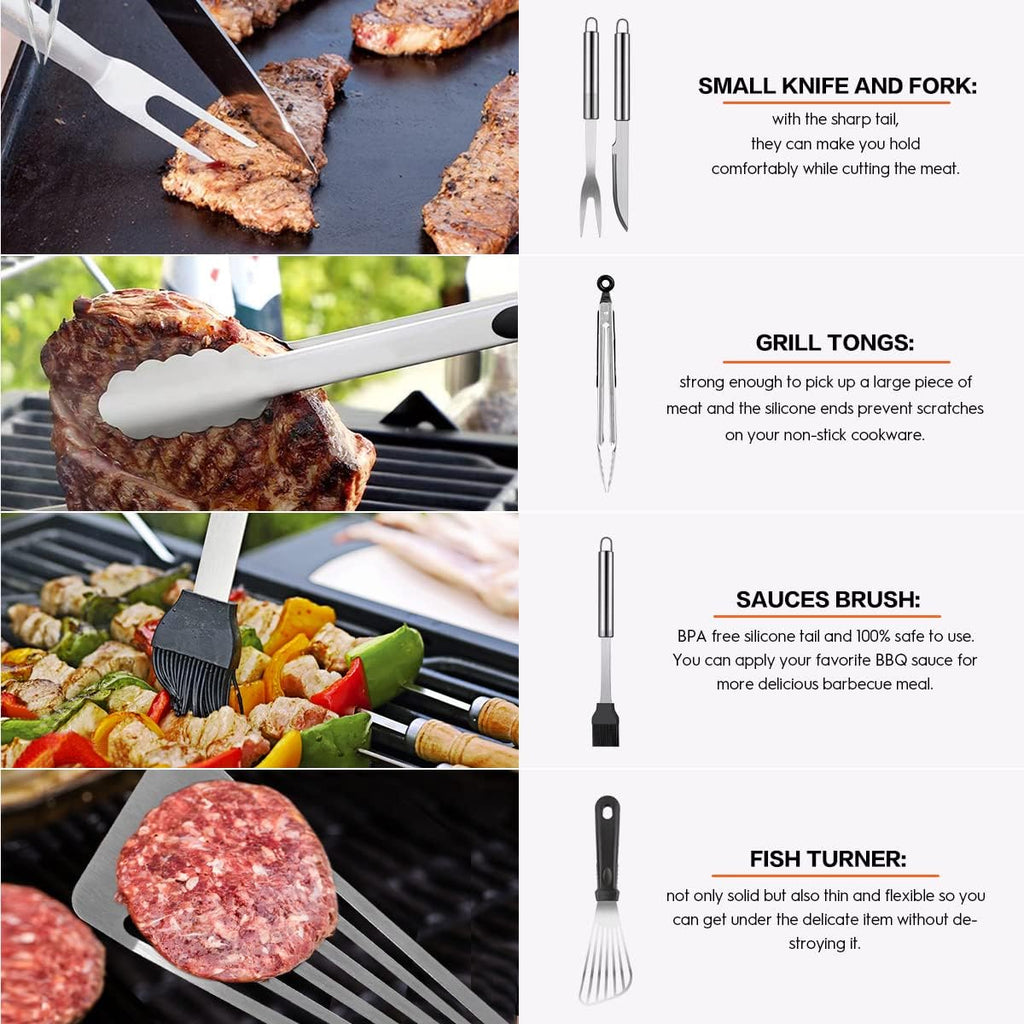 Griddle Accessories Kit, 144 Pcs Griddle Grill Tools Set for Blackstone and Camp Chef, Professional Grill BBQ Spatula Set with Basting Cover, Spatula, Scraper, Bottle, Tongs, Egg Ring (Rectangular)