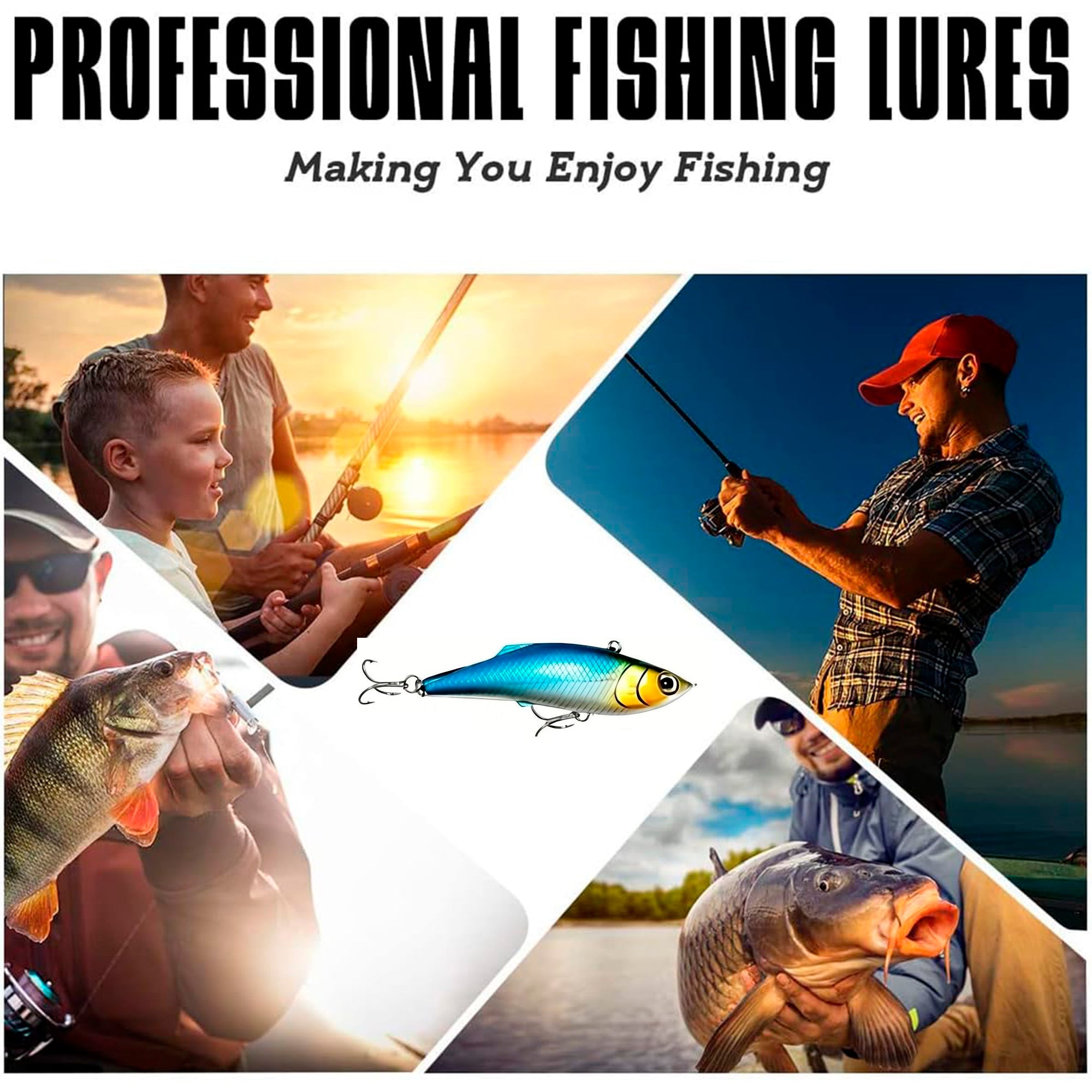 Beloadence Fishing Lures, Fishing Accessories, Tackle Box with Tackle Included, Fishing Kit with VIBs, Frogs, Minnows, Soft Baits, Hooks & Weights Accessories, 107Pcs