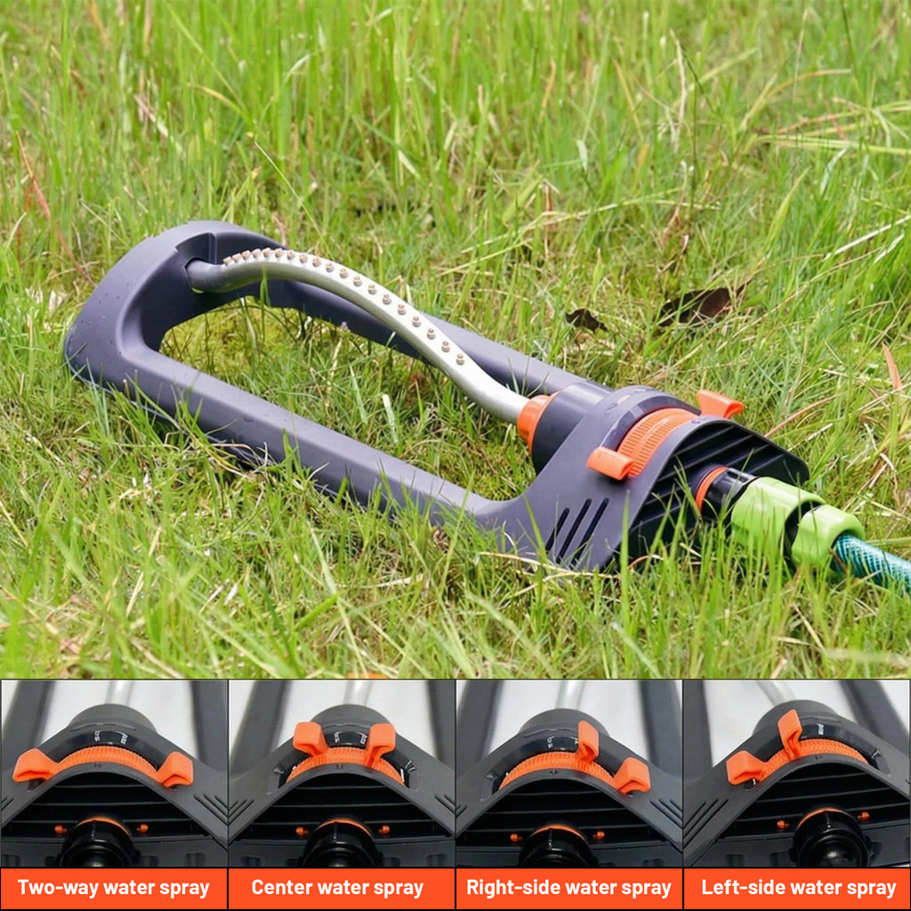 Beloadence Sprinklers for Yard, Lawn Sprinkler, Adjustable, 19 Precision Nozzle, Large Coverage Area, Dark Grey