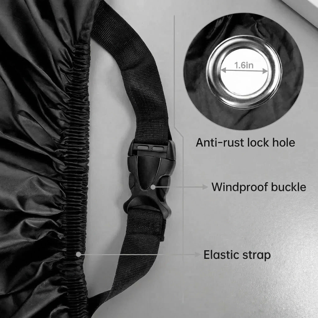 Beloadence Motorcycle Cover Waterproof Outdoor, All Season Weather Sun Rain Protection Night Reflective with Lock-Holes & Storage Bag, XL