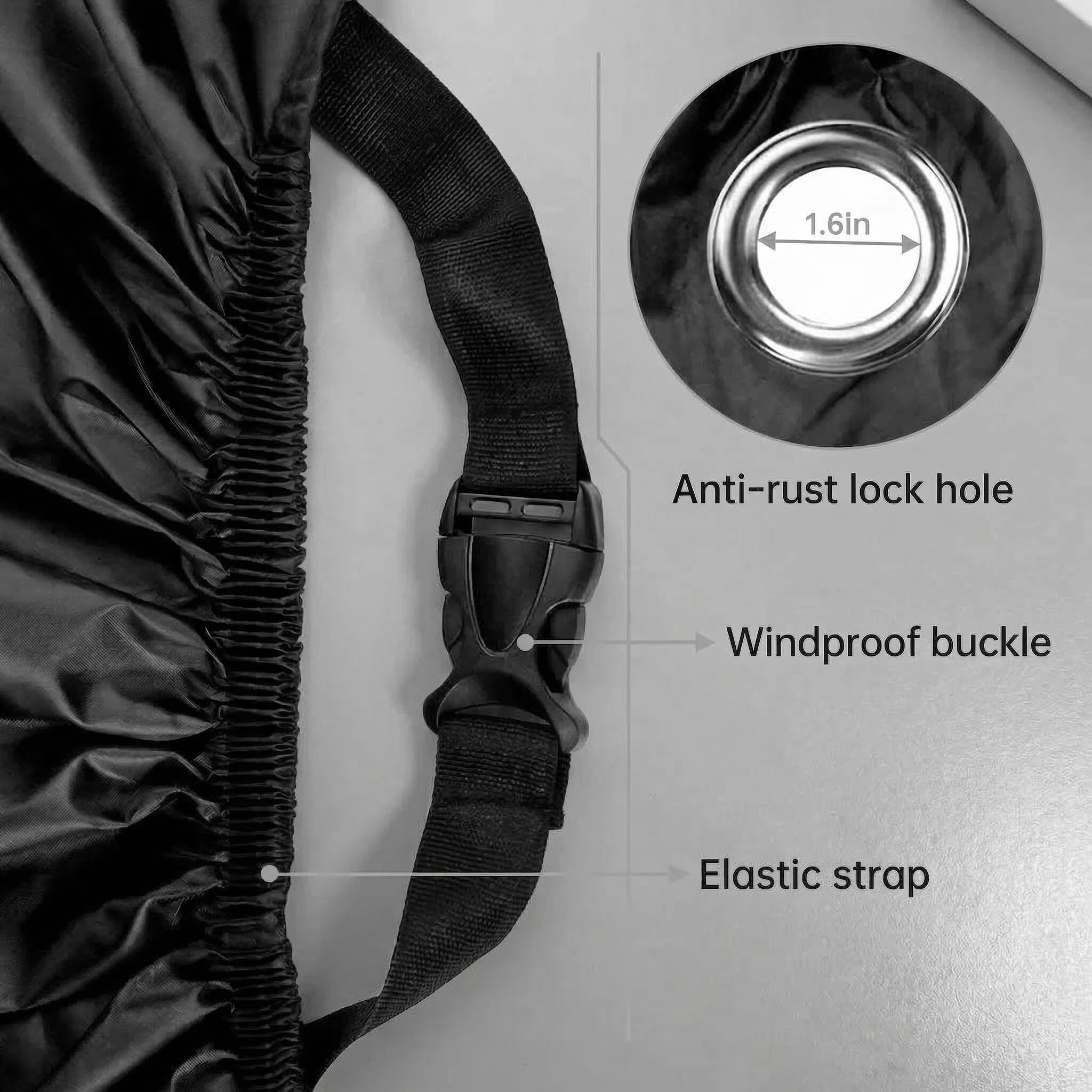 Beloadence Motorcycle Cover Waterproof Outdoor, All Season Weather Sun Rain Protection Night Reflective with Lock-Holes & Storage Bag, XL