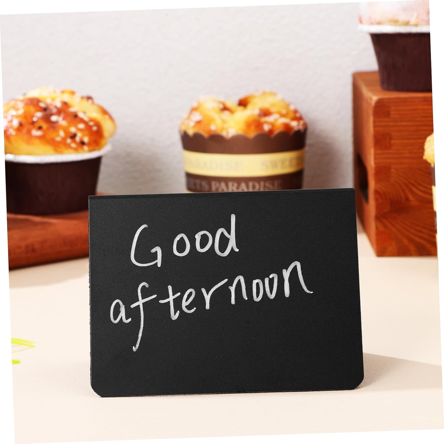 15 Pack Mini Chalkboard Signs 4"x3" - Shatterproof Small Food Labels for Party Buffet & Bakery - Erasable L-Shape Table Numbers with 2 Liquid Markers & Cleaning Rag