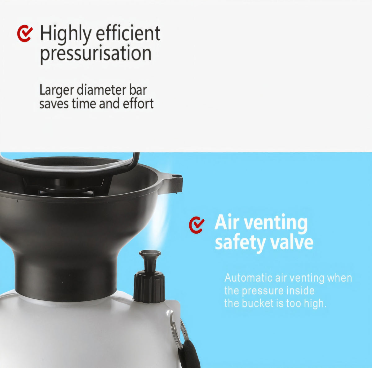Beloadence Portable Camping Shower, Manual Pressure Outdoor Shower with Spray Nozzle for Camping, Beach, Surfing, Garden, Car Wash & Dorm Use, 5L, Hands-Free Carry
