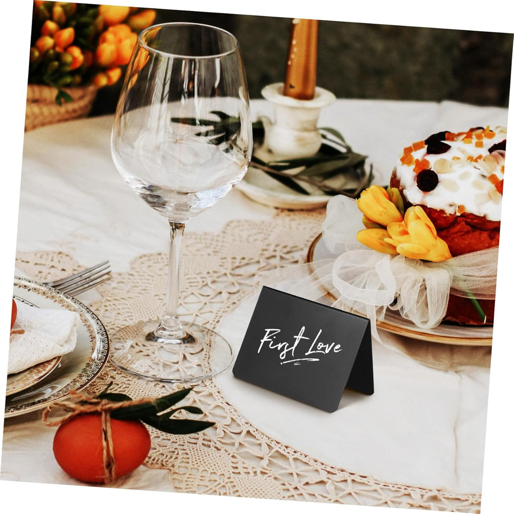 15 Pack Mini Chalkboard Signs 4"x3" - Shatterproof Small Food Labels for Party Buffet & Bakery - Erasable L-Shape Table Numbers with 2 Liquid Markers & Cleaning Rag