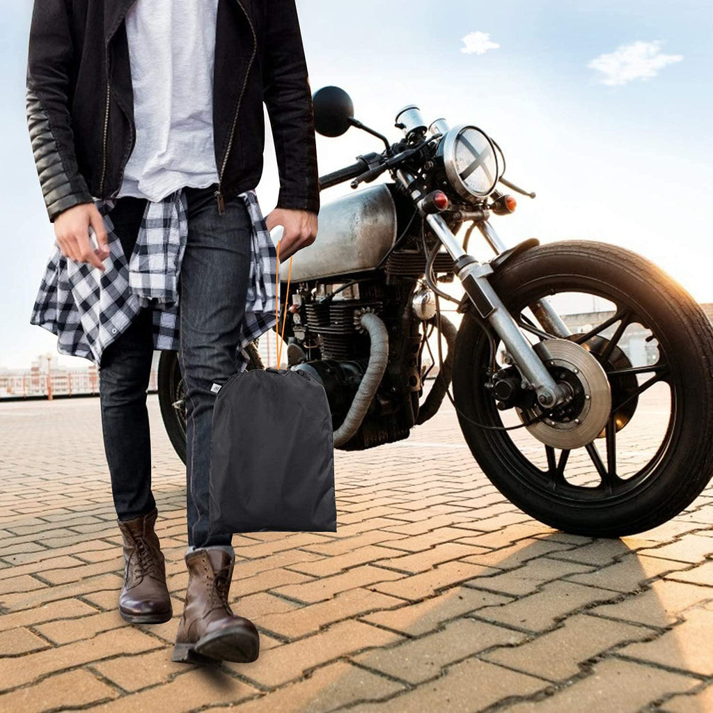 Motorcycle Cover Waterproof Outdoor, All-Season Sun Rain Wind Dust Protection, Lock-Holes Security, Storage Bag Included, Universal Motorbike Powersports Dirtbike Cover,XL